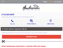 Tablet Screenshot of ambassadorautoservice.com